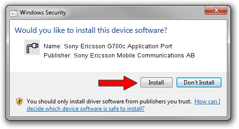 Sony Ericsson Mobile Communications AB Sony Ericsson G700c Application Port setup file 1716988