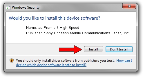 Sony Ericsson Mobile Communications Japan, Inc. au Premier3 High Speed driver installation 1380280
