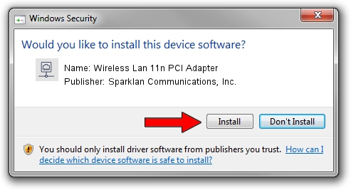 Sparklan Communications, Inc. Wireless Lan 11n PCI Adapter driver installation 1154328