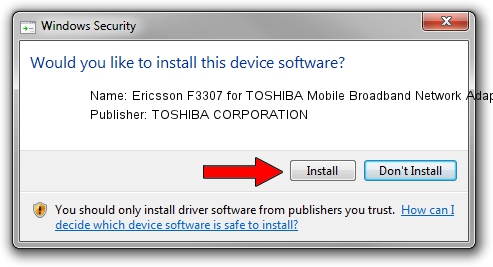 TOSHIBA CORPORATION Ericsson F3307 for TOSHIBA Mobile Broadband Network Adapter setup file 1409637