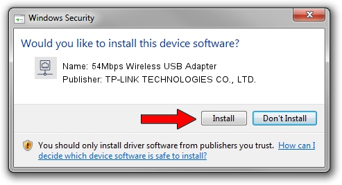 TP-LINK TECHNOLOGIES CO., LTD. 54Mbps Wireless USB Adapter driver installation 1110651