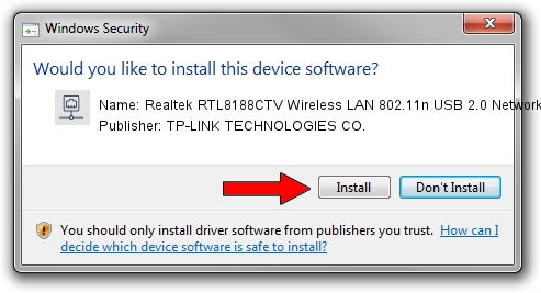 TP-LINK TECHNOLOGIES CO. Realtek RTL8188CTV Wireless LAN 802.11n USB 2.0 Network Adapter setup file 2333731