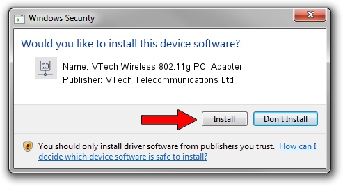 VTech Telecommunications Ltd VTech Wireless 802.11g PCI Adapter driver download 68776